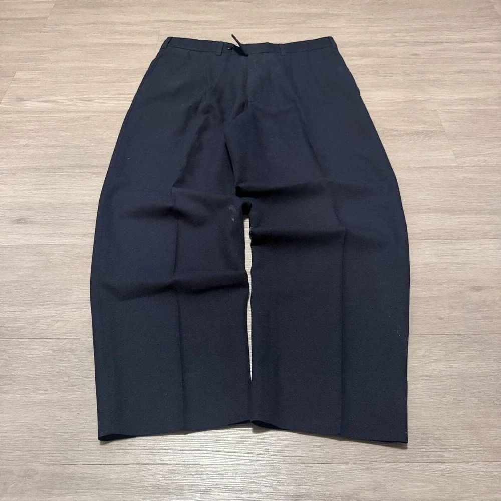 32x28 Blue Pleated Baggy Wide Leg Dress Pants Y2K